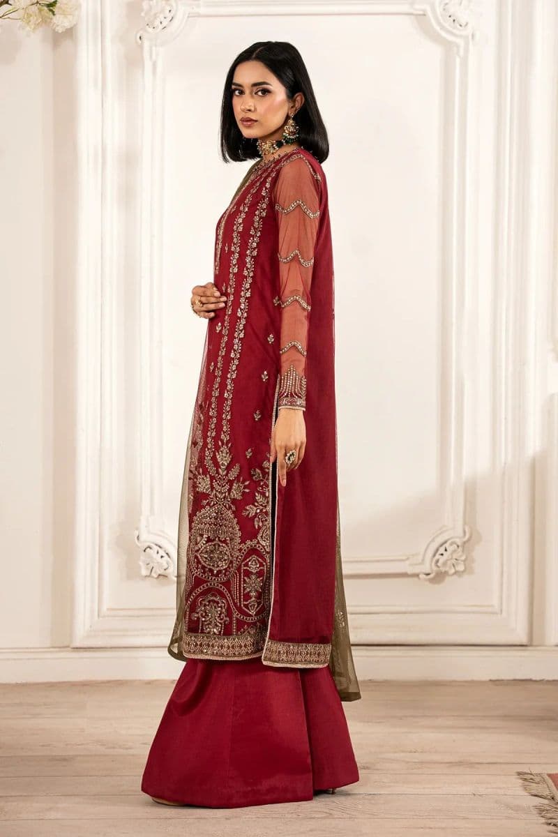 Embroidered Raw Silk Unstitched Suit (ZFE-02) thumbnail