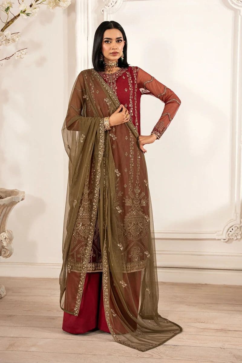 Embroidered Raw Silk Unstitched Suit (ZFE-02) thumbnail
