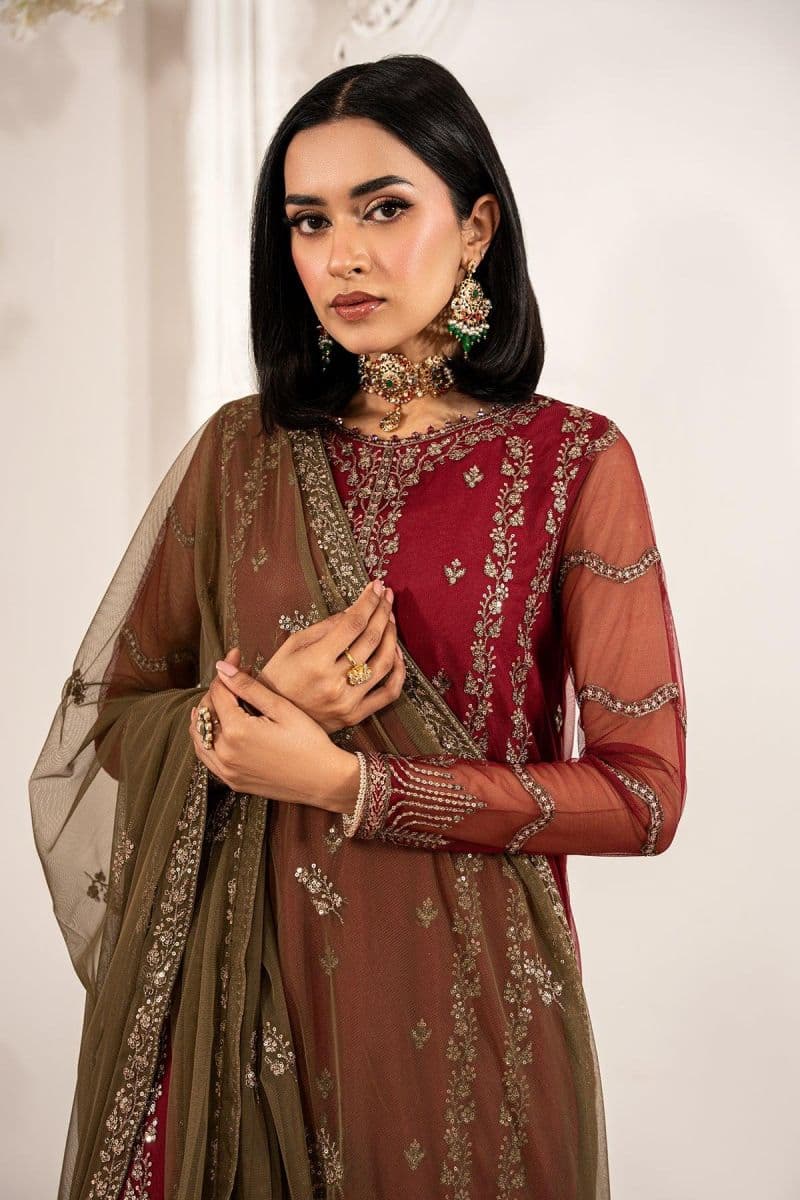 Embroidered Raw Silk Unstitched Suit (ZFE-02) thumbnail