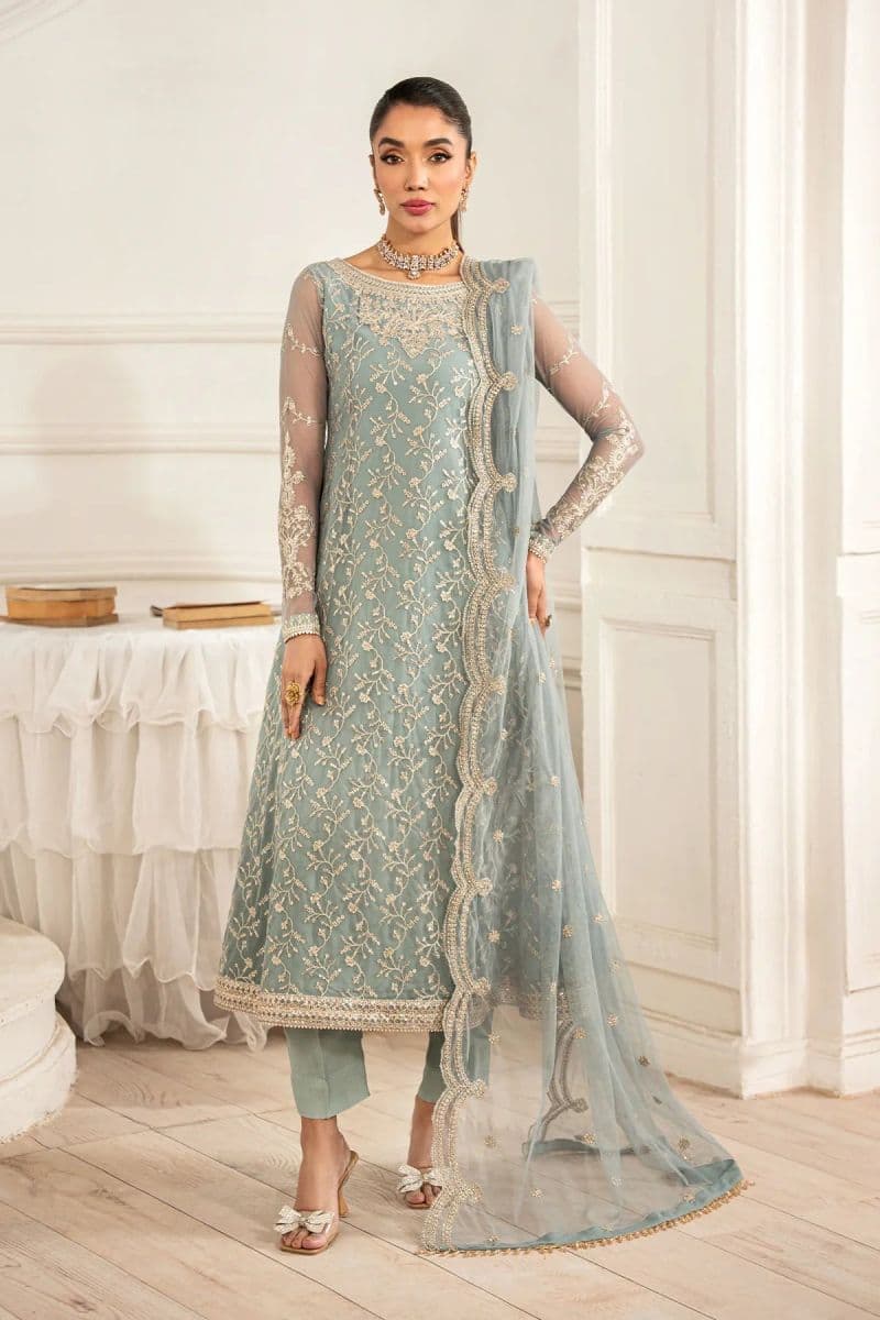Embroidered Raw Silk Unstitched Suit (ZFE-01) thumbnail