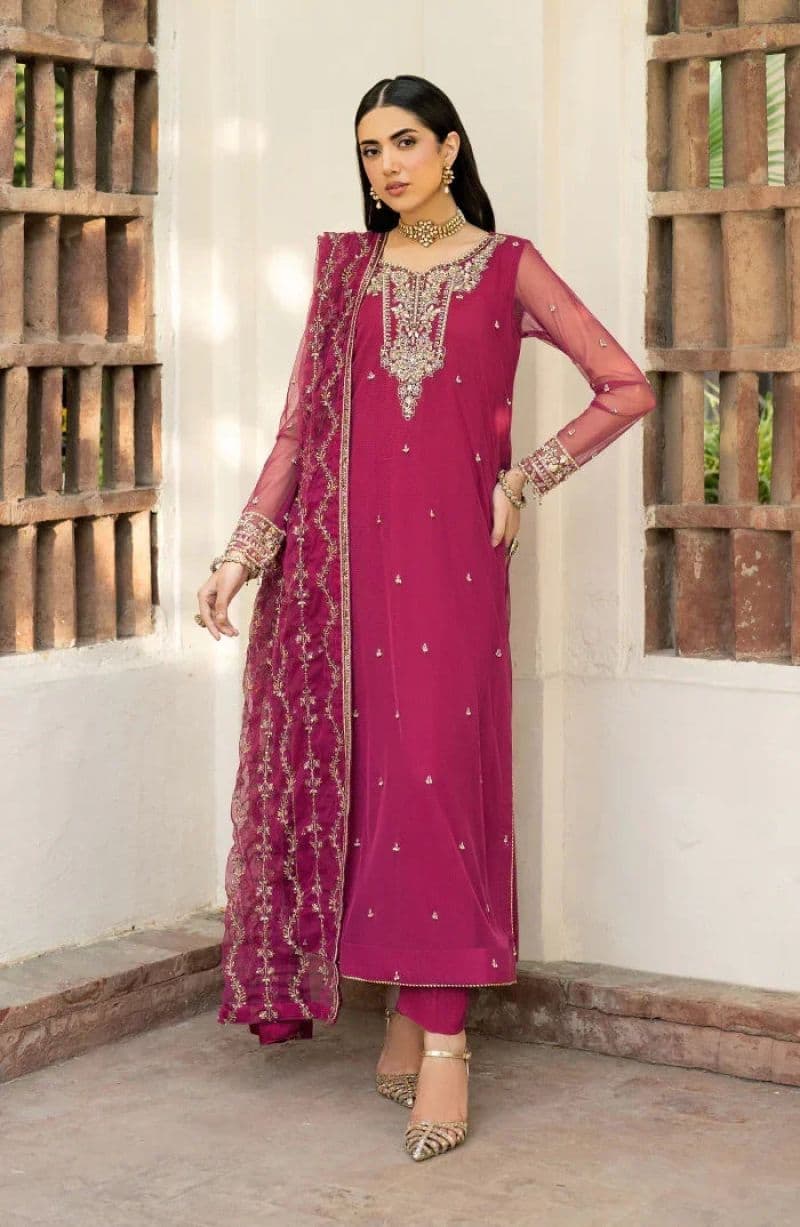 Embroidered Raw Silk Ready-to-Wear Suit (HW-01) thumbnail