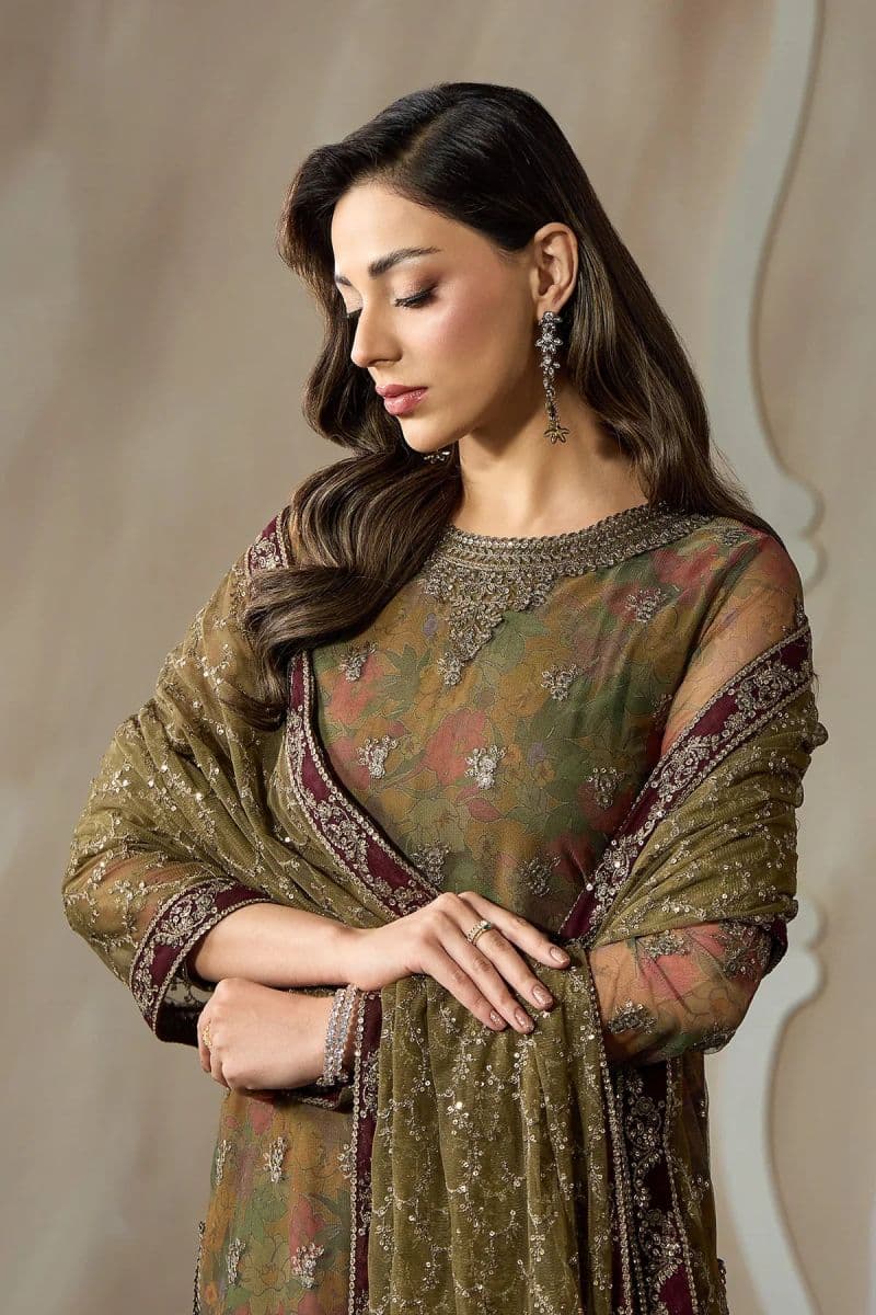 Embroidered Raw Silk Unstitched Suit (PE-05) thumbnail