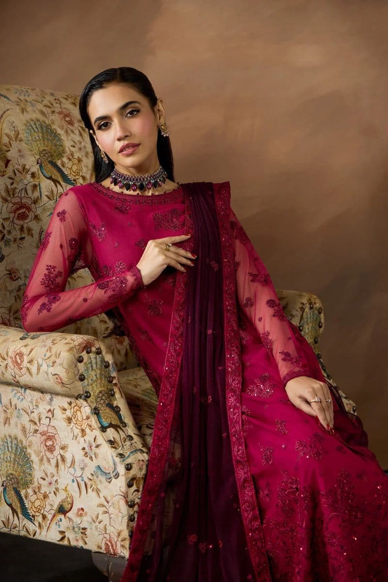 Embroidered Raw Silk Unstitched Suit (DK-01) thumbnail