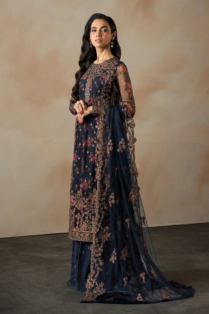 Embroidered Raw Silk Unstitched Suit (PE-01) thumbnail