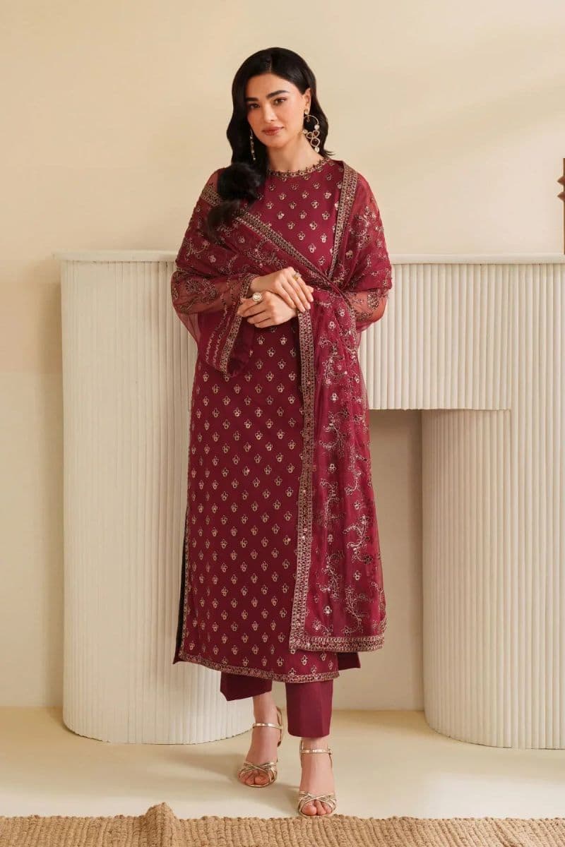 Embroidered Raw Silk Unstitched Suit (RFE-03) thumbnail