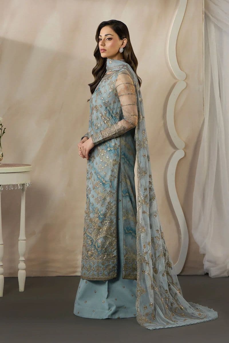 Embroidered Raw Silk Unstitched Suit (PE-03) thumbnail