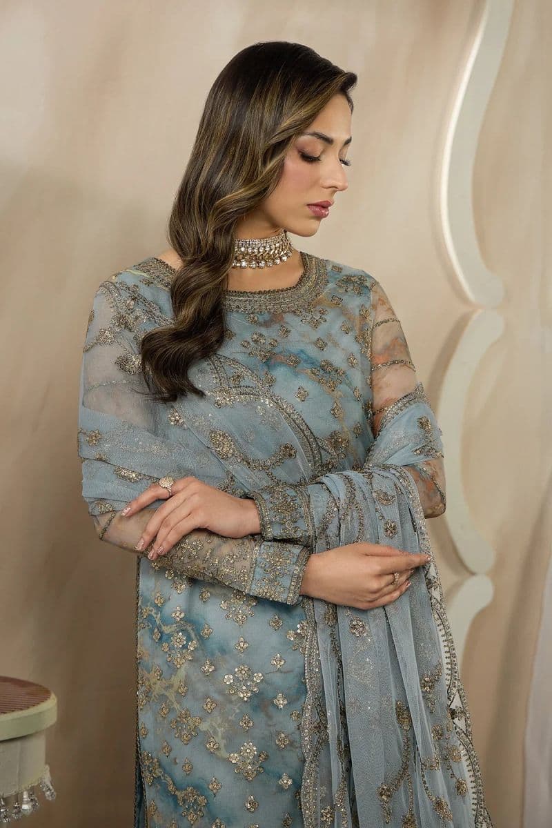 Embroidered Raw Silk Unstitched Suit (PE-03) thumbnail