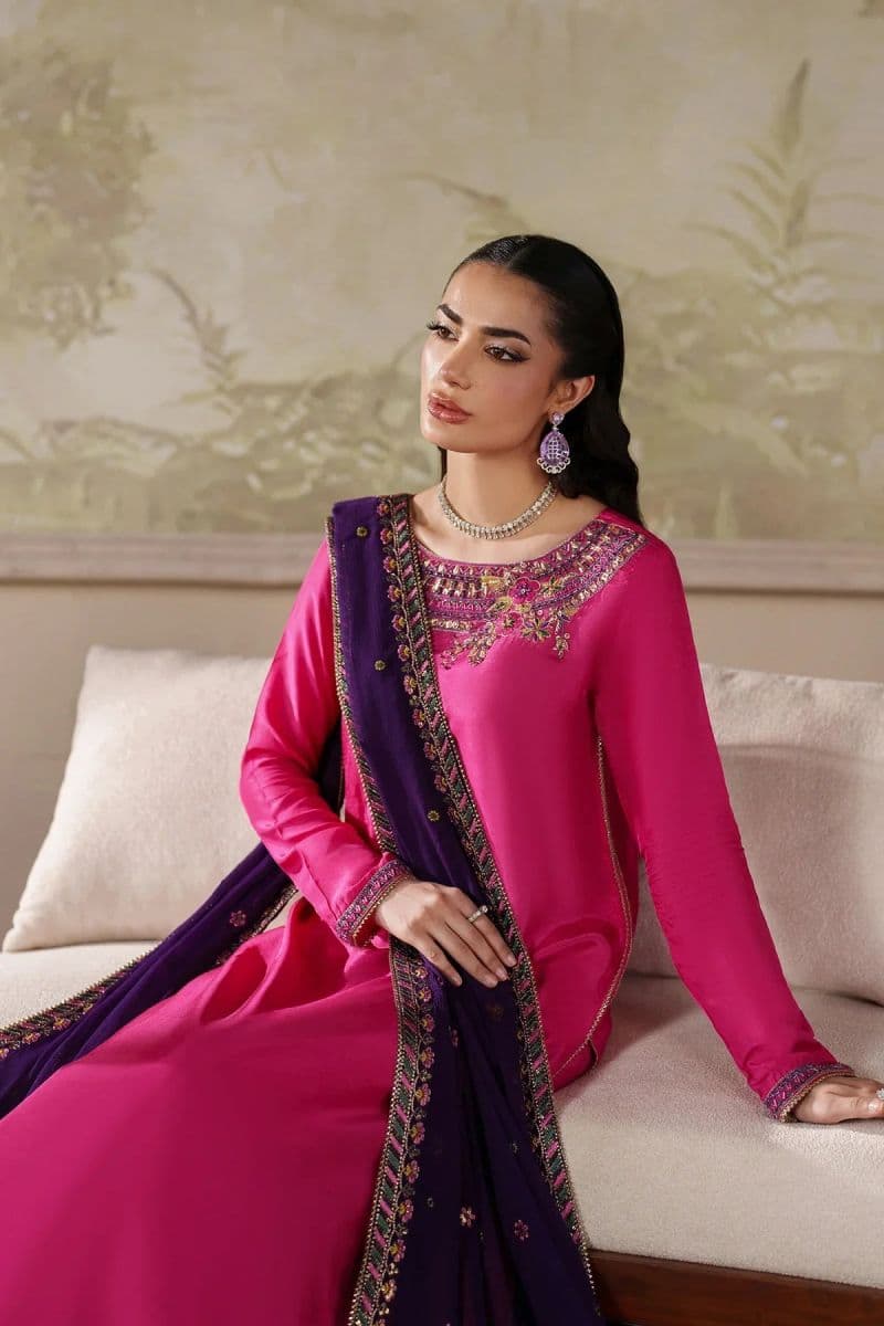 Embroidered Chiffon Unstitched Suit (SHE-04) thumbnail