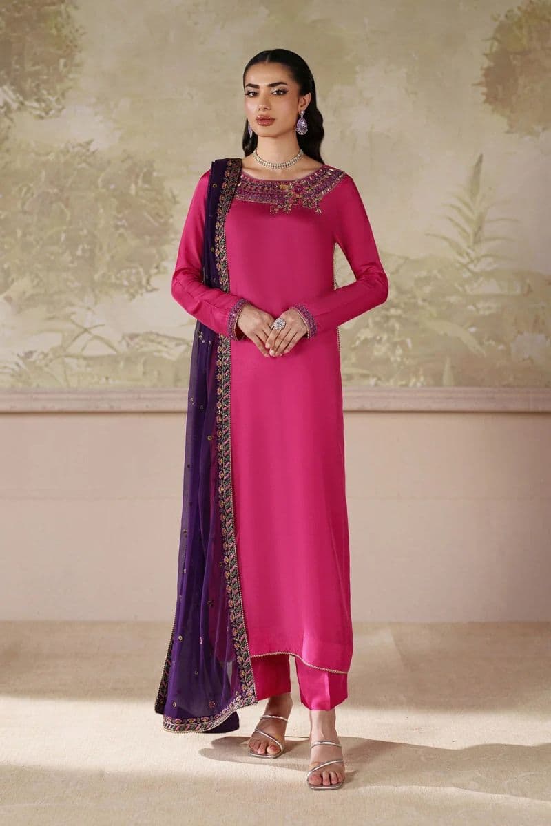Embroidered Chiffon Unstitched Suit (SHE-04) thumbnail