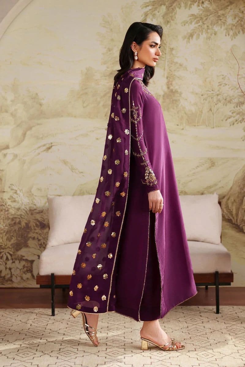 Embroidered Raw Silk Unstitched Suit (SHE-01) thumbnail