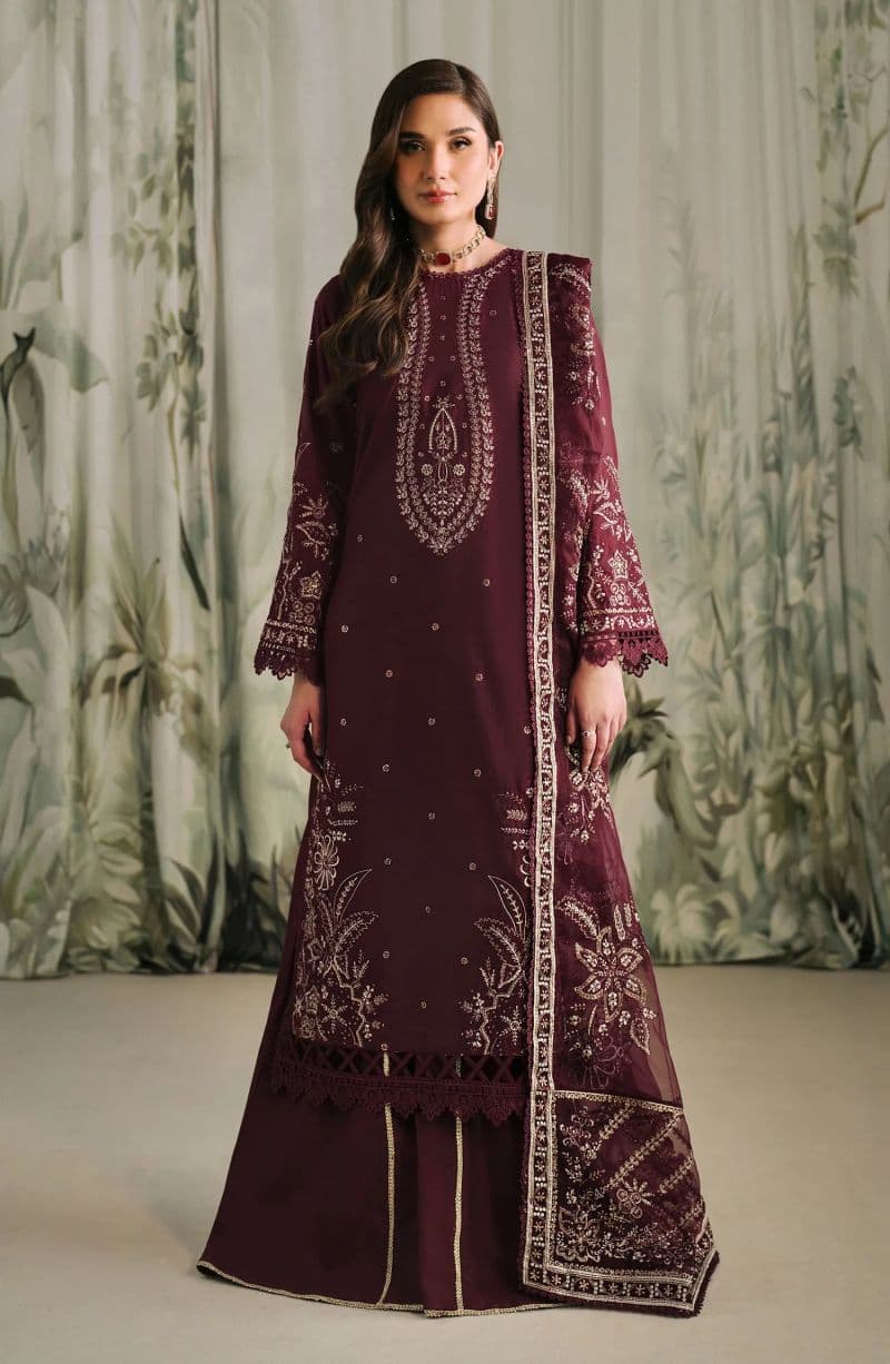 Embroidered Raw Silk Unstitched Suit (RW-04) thumbnail