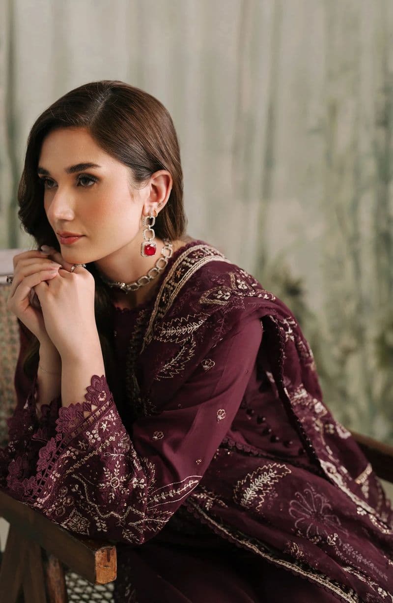 Embroidered Raw Silk Unstitched Suit (RW-04) thumbnail