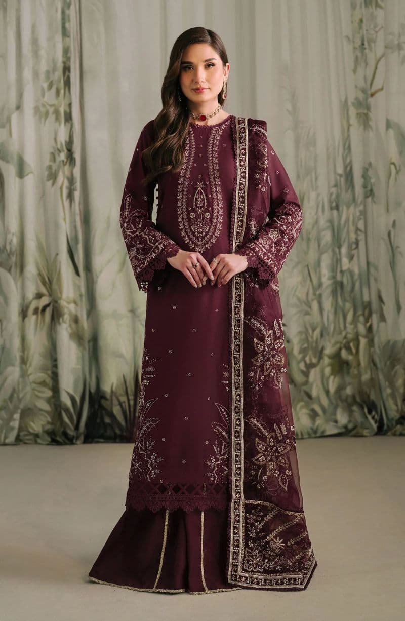 Embroidered Raw Silk Unstitched Suit (RW-04) thumbnail