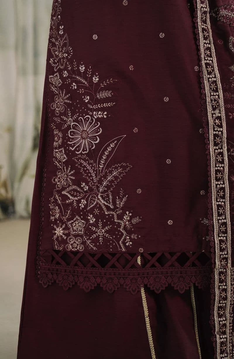 Embroidered Raw Silk Unstitched Suit (RW-04) thumbnail