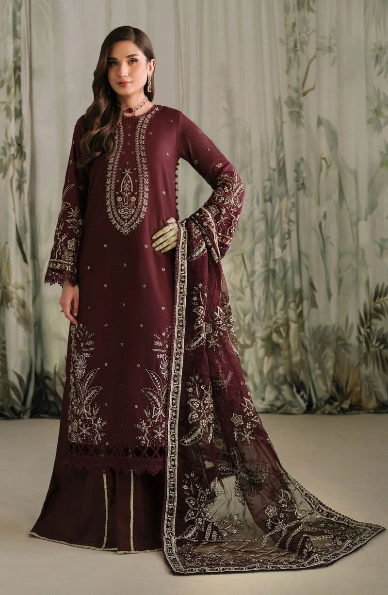 Embroidered Raw Silk Unstitched Suit (RW-04) thumbnail