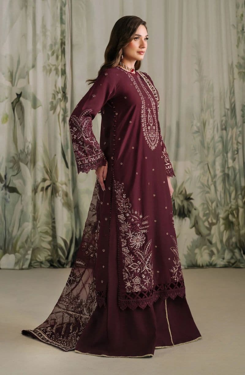 Embroidered Raw Silk Unstitched Suit (RW-04) thumbnail