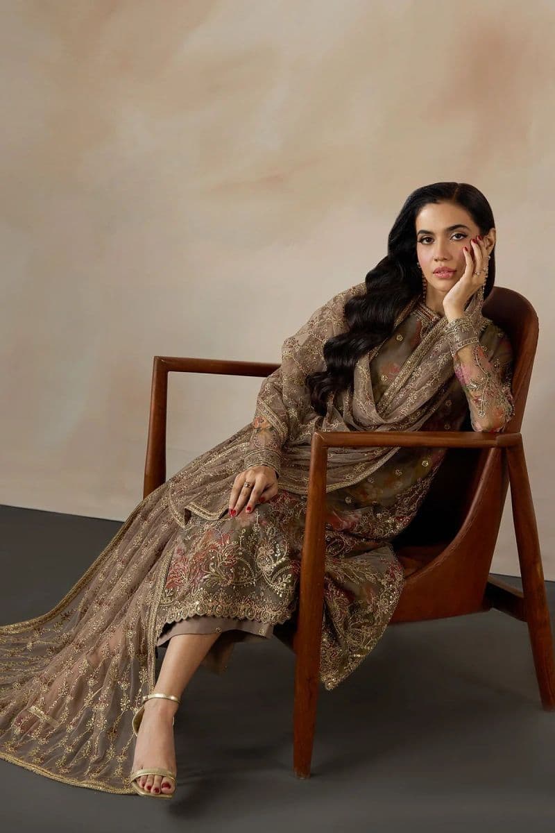 Embroidered Raw Silk Unstitched Suit (PE-02) thumbnail