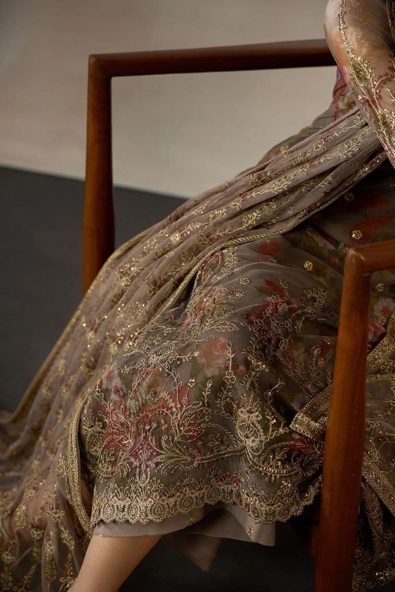 Embroidered Raw Silk Unstitched Suit (PE-02) thumbnail