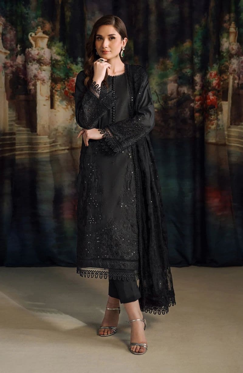 Embroidered Raw Silk Unstitched Suit (RW-02) thumbnail