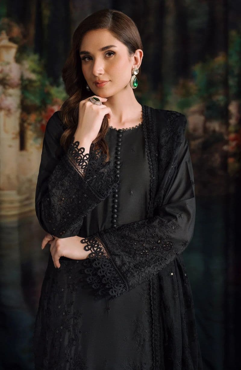 Embroidered Raw Silk Unstitched Suit (RW-02) thumbnail