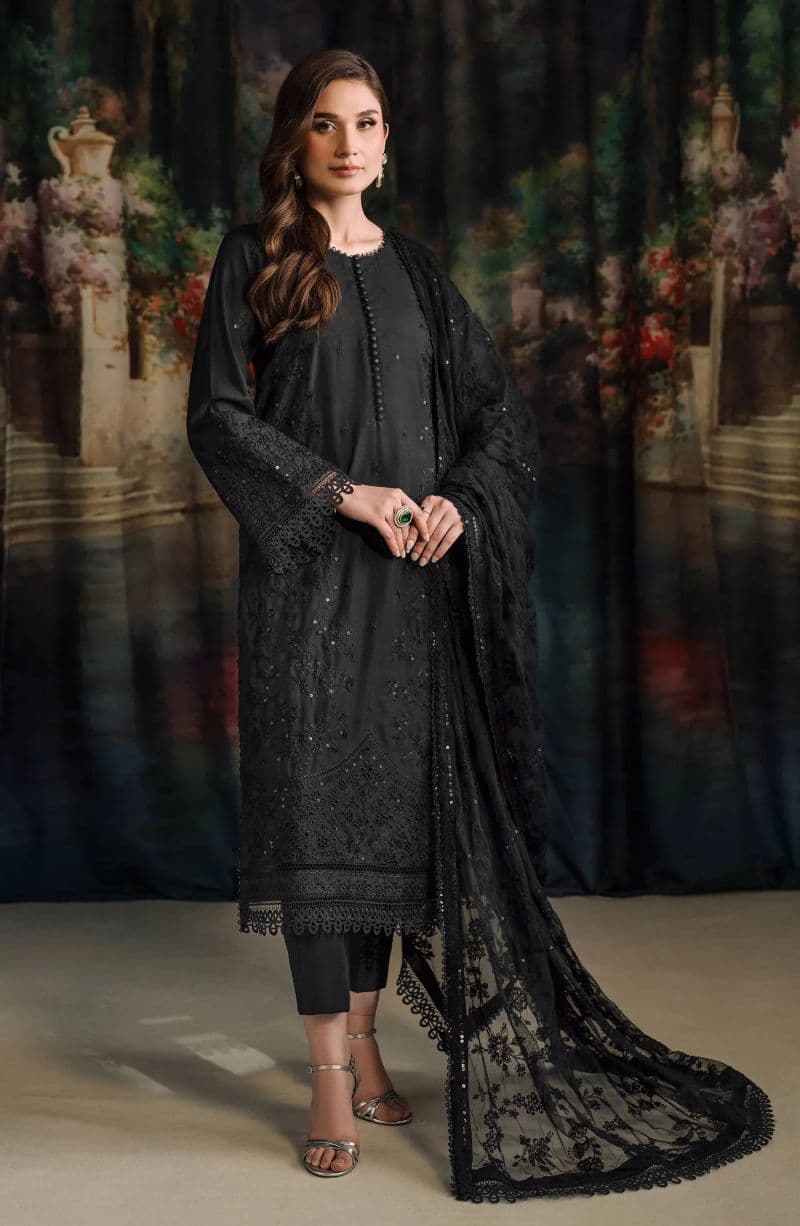Embroidered Raw Silk Unstitched Suit (RW-02) thumbnail