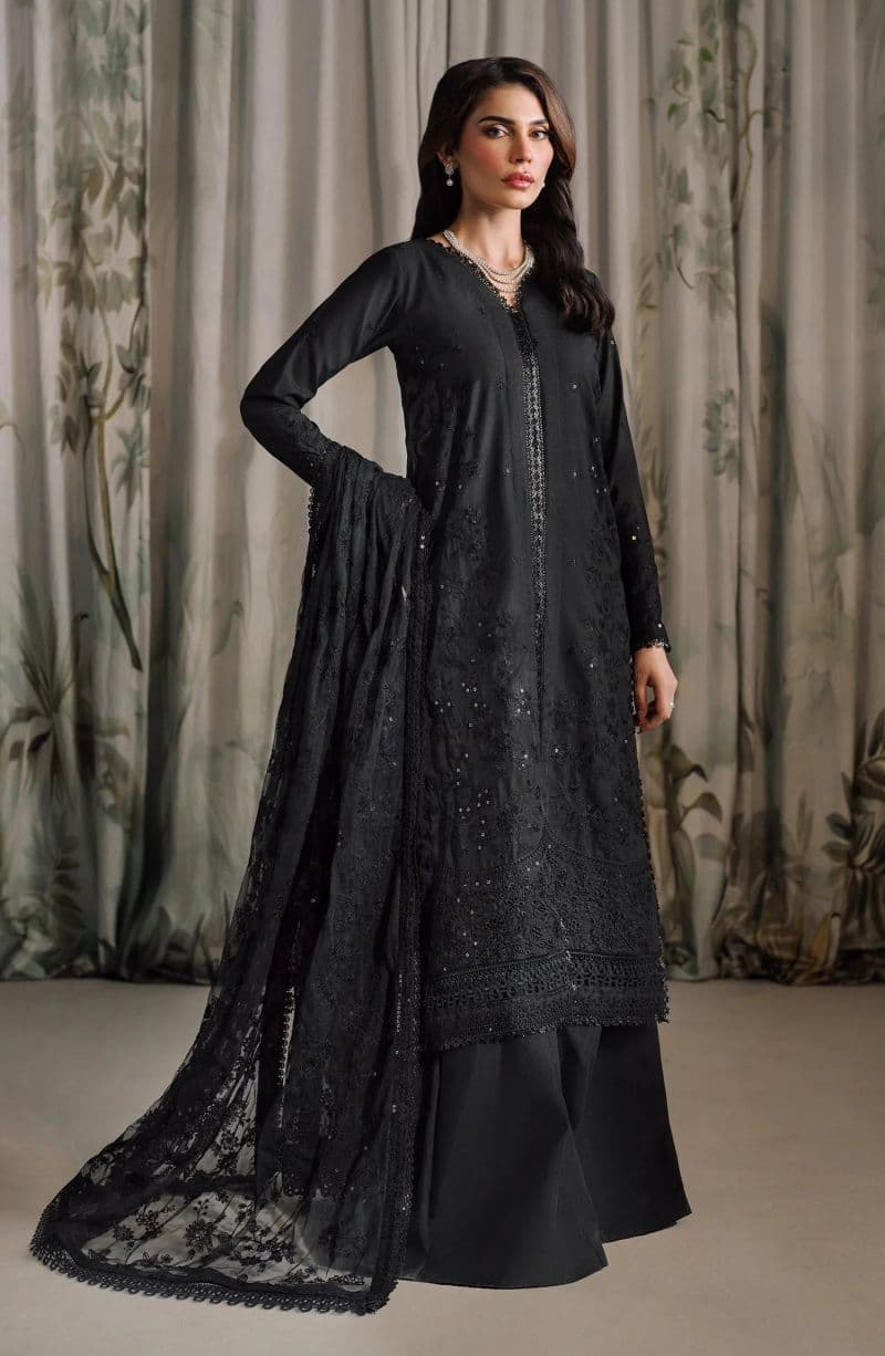 Embroidered Raw Silk Unstitched Suit (RW-02) thumbnail