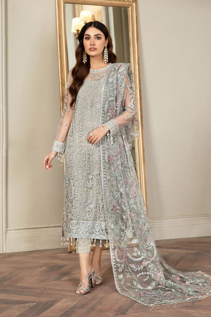 Embroidered Raw Silk Unstitched Suit