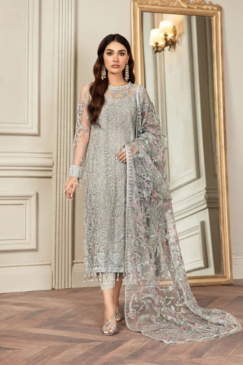Embroidered Raw Silk Unstitched Suit
