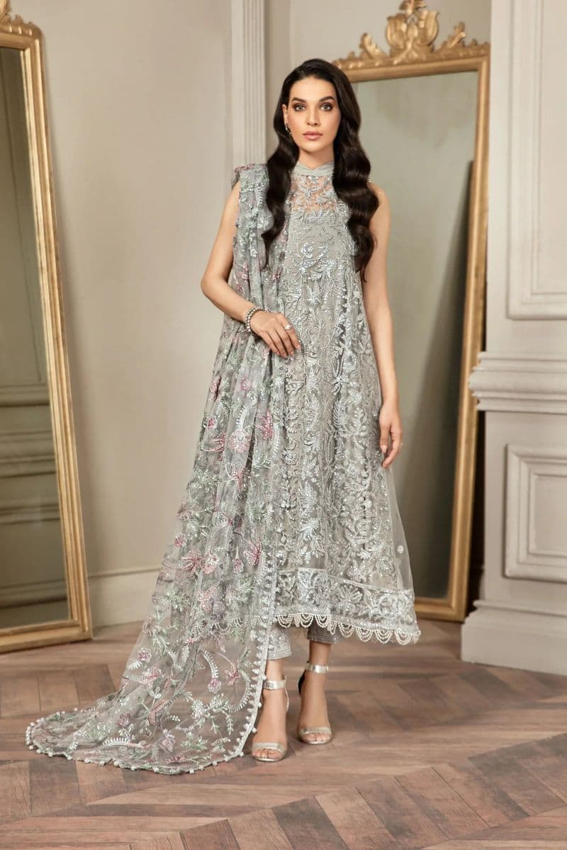 Embroidered Raw Silk Unstitched Suit