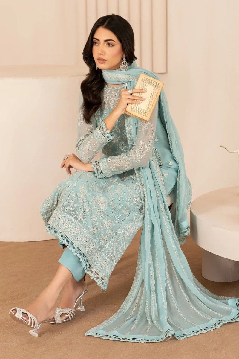 Embroidered Raw Silk Unstitched Suit (ZL-02) thumbnail