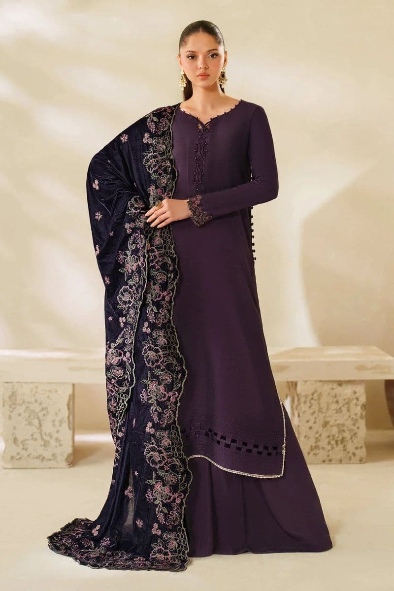 Embroidered Raw Silk Unstitched Suit (VS-04) thumbnail