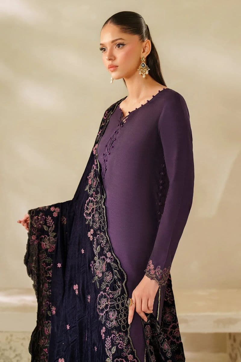 Embroidered Raw Silk Unstitched Suit (VS-04) thumbnail