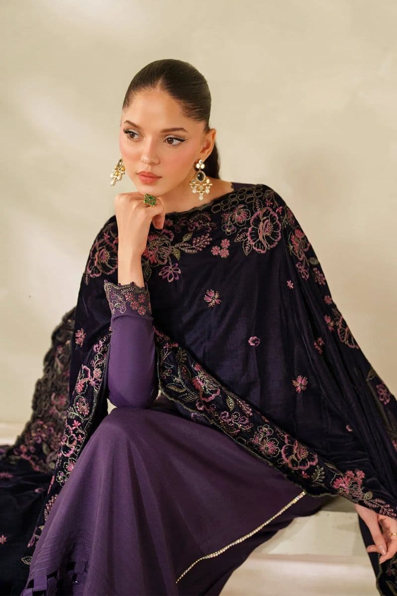 Embroidered Raw Silk Unstitched Suit (VS-04) thumbnail