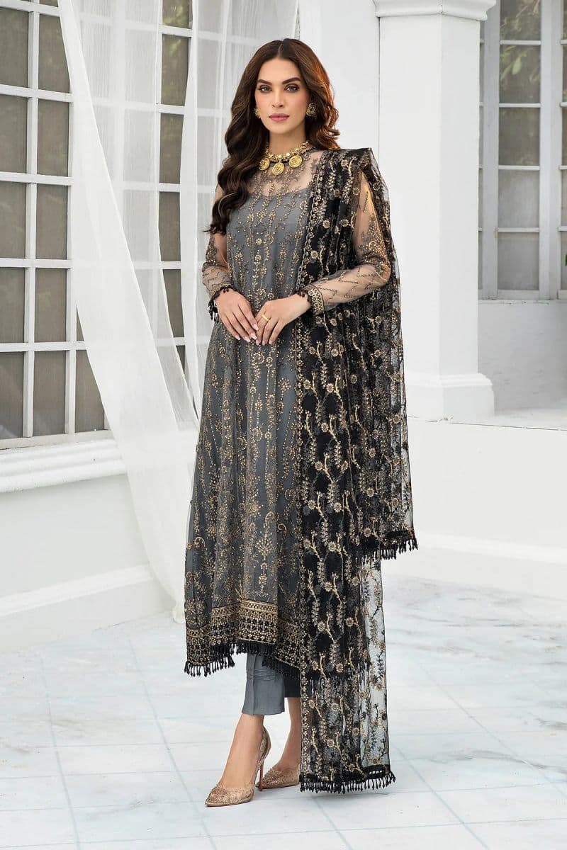 Embroidered Raw Silk Unstitched Suit (ZDL-03) thumbnail