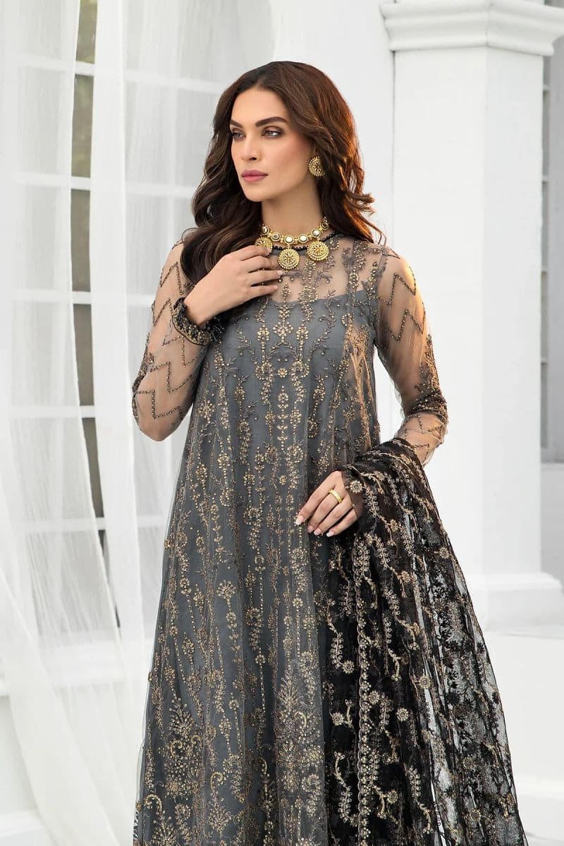 Embroidered Raw Silk Unstitched Suit (ZDL-03) thumbnail