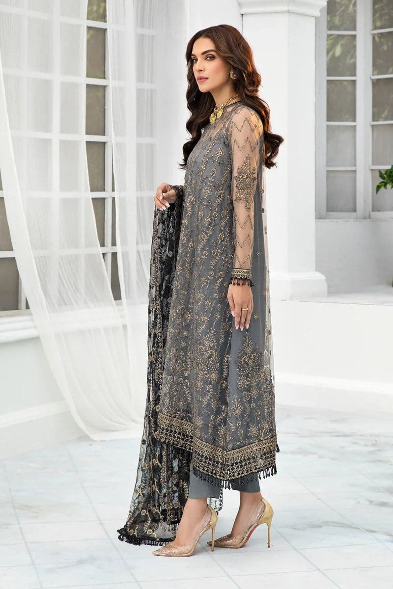 Embroidered Raw Silk Unstitched Suit (ZDL-03) thumbnail