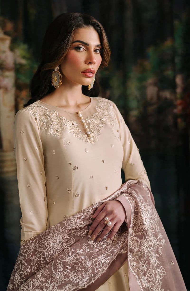 Embroidered Raw Silk Unstitched Suit (RW-01) thumbnail