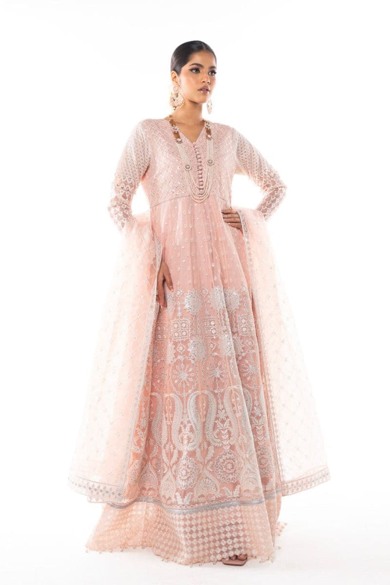 Tea Pink Embroidered Organza Trouser thumbnail