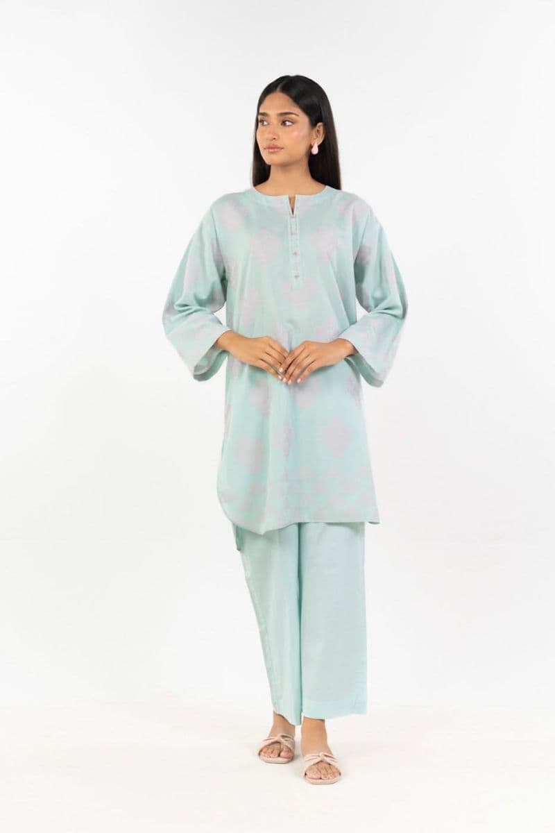 Light Blue Jacquard 2 Piece Ready-to-Wear Shirt thumbnail