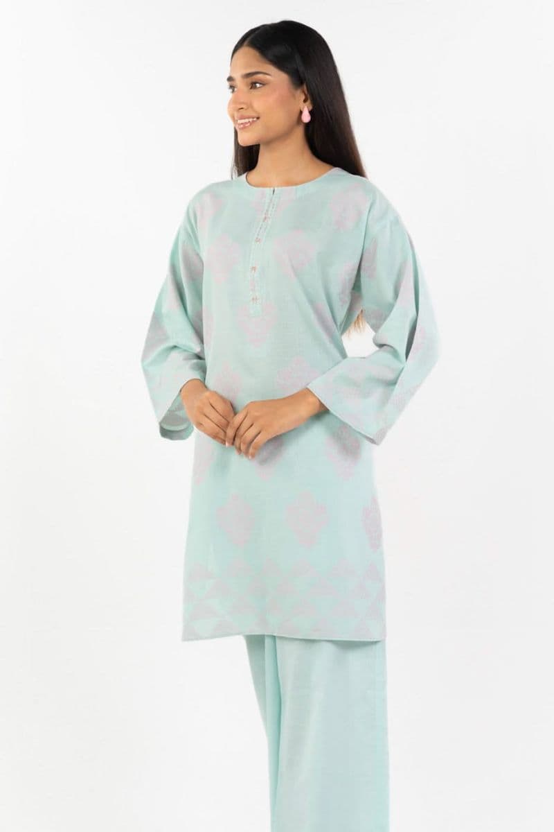 Light Blue Jacquard 2 Piece Ready-to-Wear Shirt thumbnail