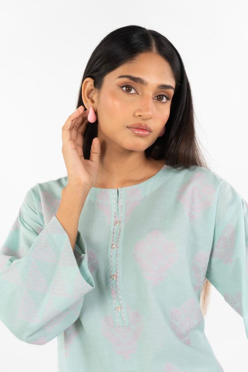 Light Blue Jacquard 2 Piece Ready-to-Wear Shirt thumbnail