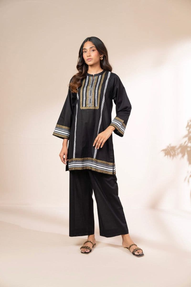 Black Printed Cambric Ready-to-Wear Shirt thumbnail