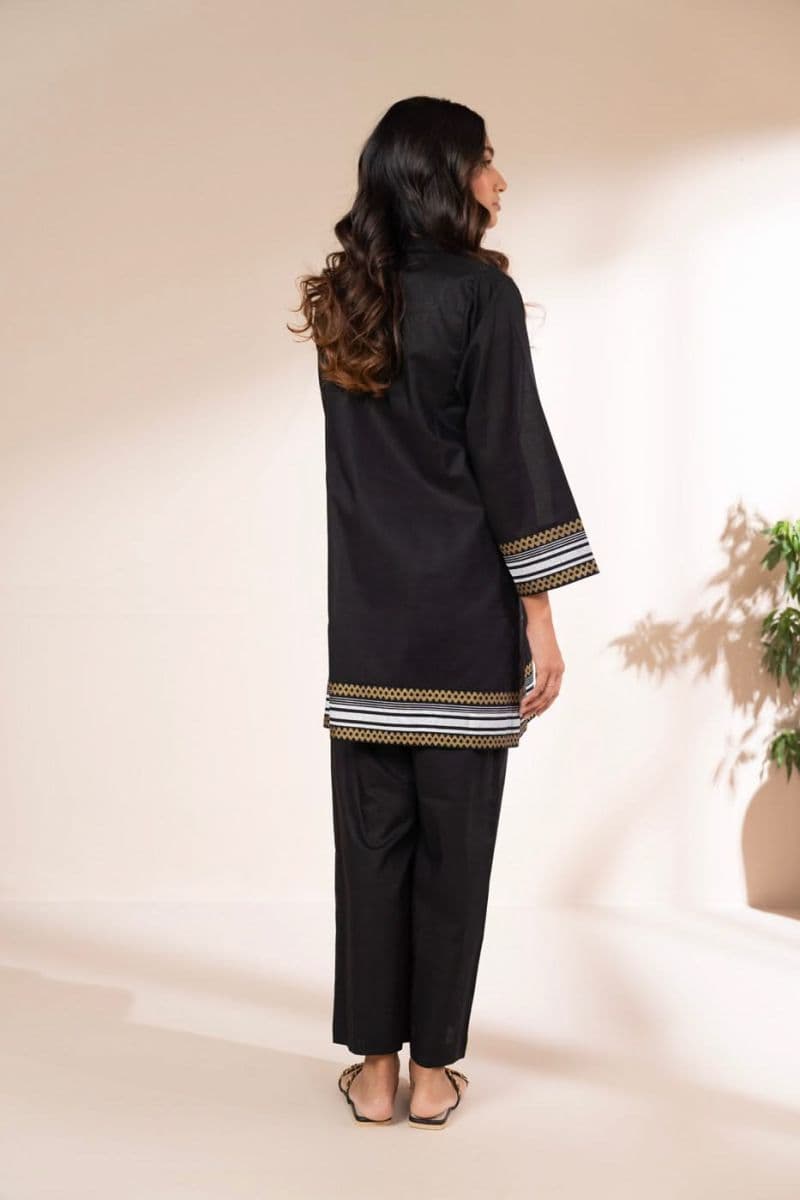 Black Printed Cambric Ready-to-Wear Shirt thumbnail