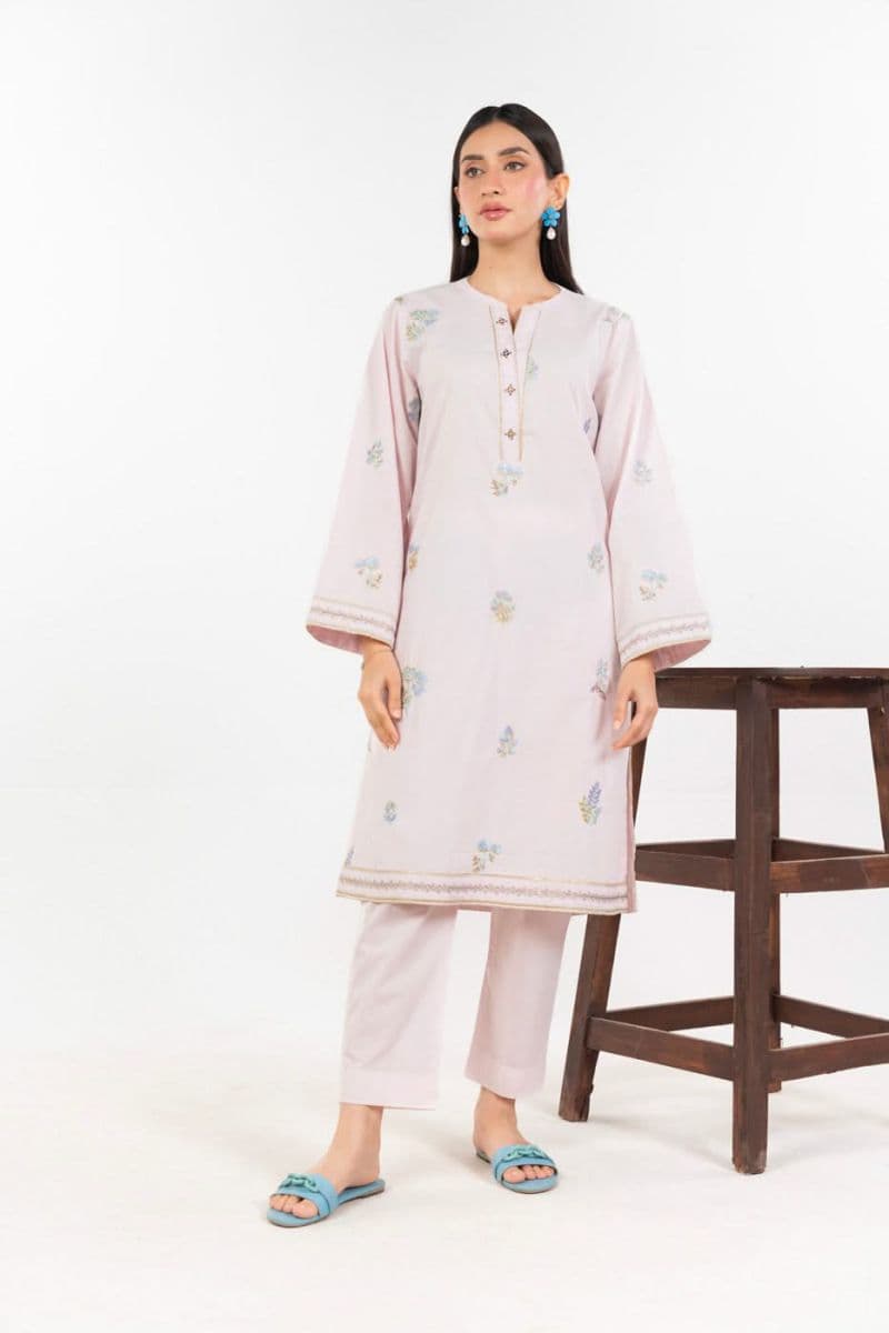 Light Pink Embroidered Irish 2 Piece Ready-to-Wear Shirt thumbnail