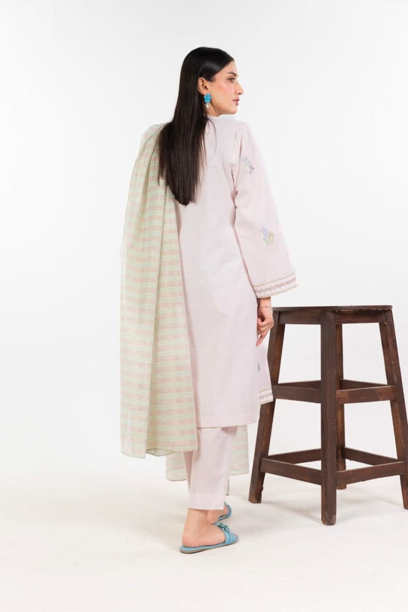 Light Pink Embroidered Irish 2 Piece Ready-to-Wear Shirt thumbnail