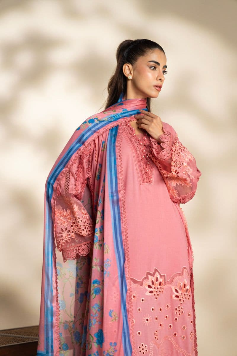 Coral Embroidered Cambric 3 Piece Unstitched Suit thumbnail