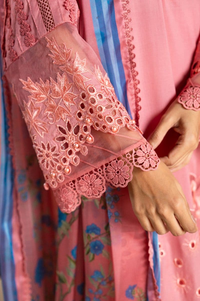 Coral Embroidered Cambric 3 Piece Unstitched Suit thumbnail