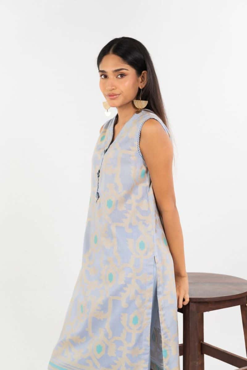 Light Purple Jacquard 2 Piece Ready-to-Wear Shirt - alternate view