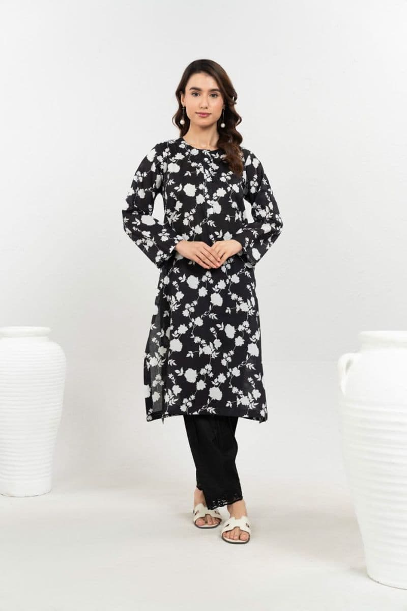 Black Printed Cambric Ready-to-Wear Shirt thumbnail