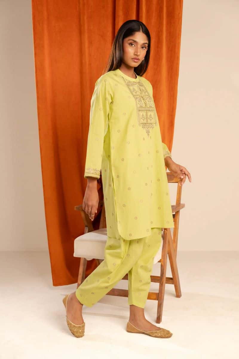 Embroidered Zari Lawn 2 Piece Ready-to-Wear Suit